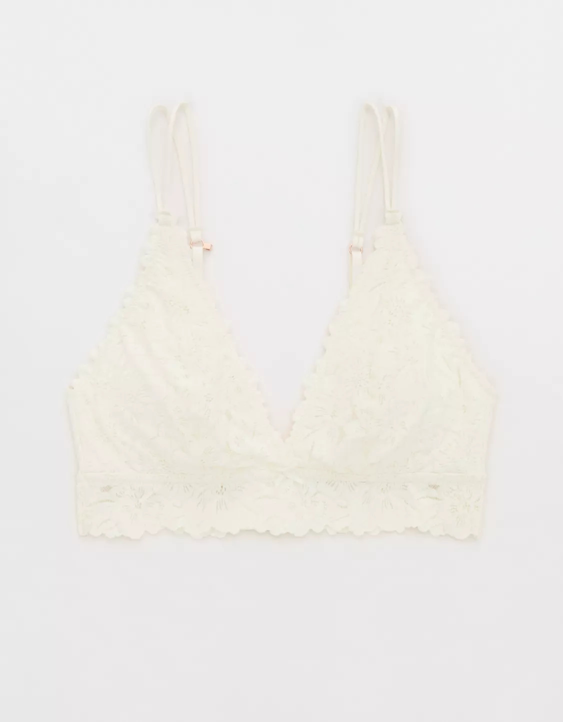 Show Off Rosey Lace Padded Plunge Bralette | Aerie