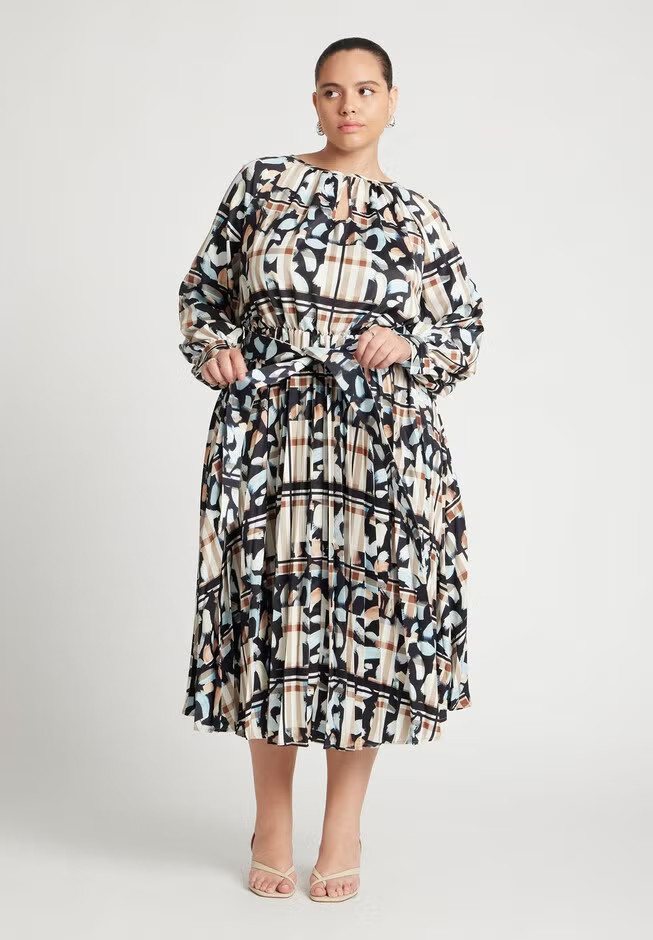 Front Keyhole Pleated Maxi Dress | Eloquii