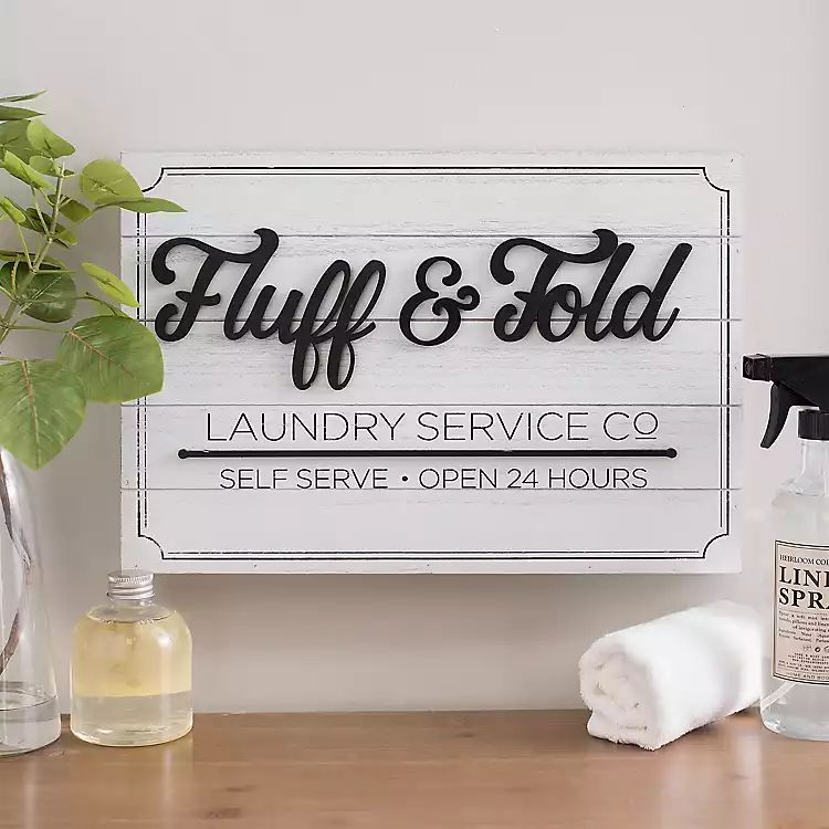 Fluff and Fold Laundry Service Wood Wall Plaque | Kirkland's Home