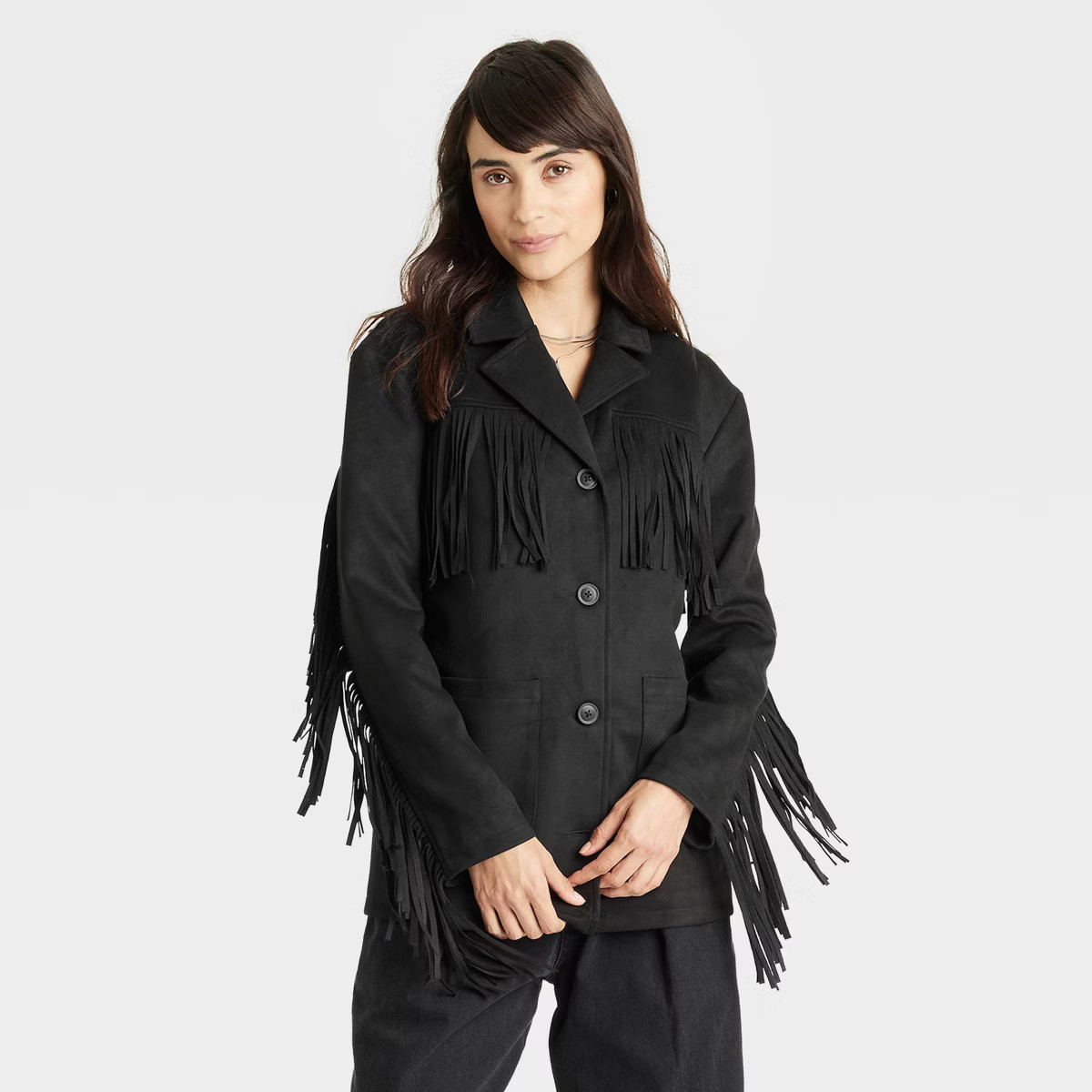 Women's Fringe Jacket - Universal Thread™ Black | Target