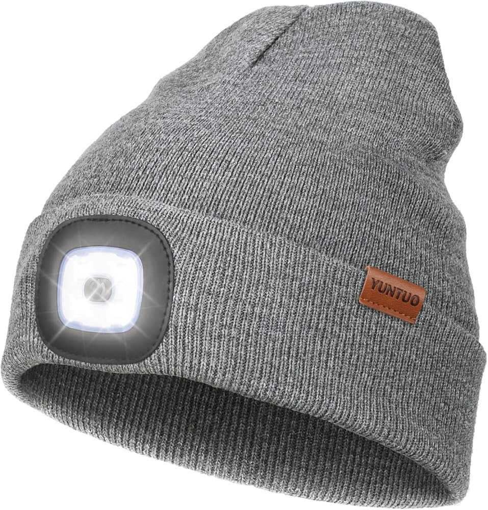 YunTuo LED Beanie with The Light, Unisex USB Rechargeable Headlamp Winter Knitted Cap Gifts for M... | Amazon (US)