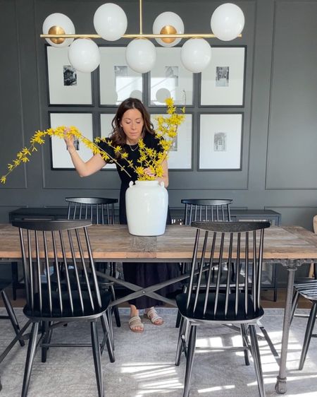An easy addition to your home this time of year is fresh flowers or tree and bush branches from your yard! I used forsythias in our dining room. 

#LTKstyletip #LTKSeasonal #LTKhome