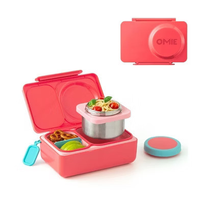 OMIEBox UP Bento Box with Thermos Food Jar 2 Compartments and Ice Pack - Cherry | Target