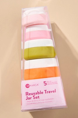 Miamica Ric Rac 5-Piece Reusable Silicone Travel Jar Set | Anthropologie (US)