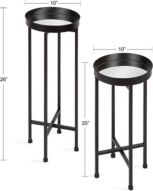 Kate and Laurel Celia Modern Side Table, Set of 2, Black, Sophisticated Metal End Tables for Stor... | Amazon (US)