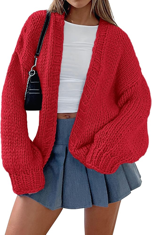 PRETTYGARDEN Womens Cardigan Sweaters 2025 Spring Fall Trendy Chunky Knit Outerwear Outfits Fashi... | Amazon (US)