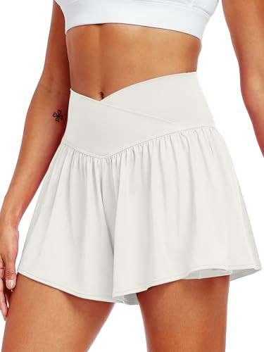 CADMUS Athletic Shorts for Women 2 in 1 Flowy Running Spandex Butterfly Workout Tennis Skorts | Amazon (US)