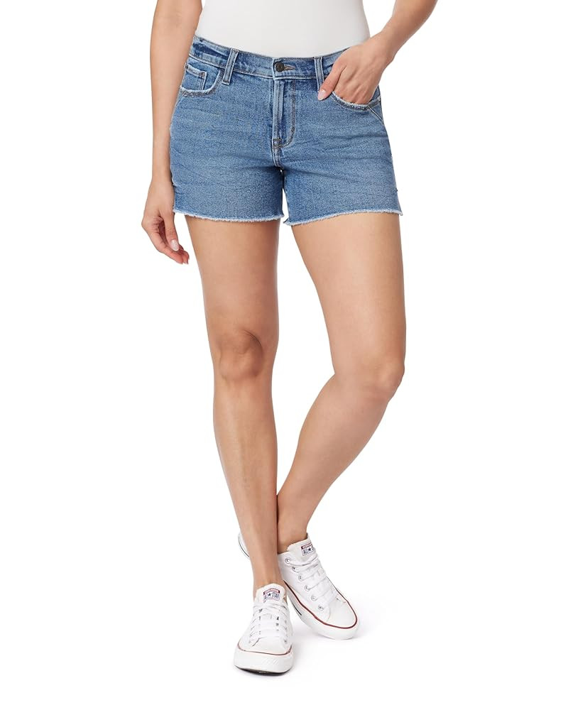 kensie Jeans for Women Ladies Mid Rise Side Rivet Detail Frayed Hem Shorts, Sizes 0-14 | Amazon (US)