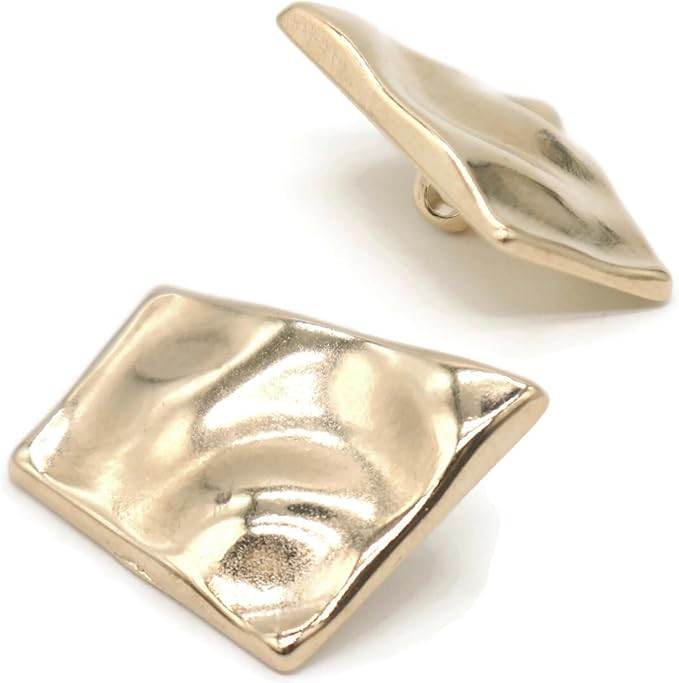 Gold Metal Shank Buttons - 12 Pcs - Wavy Irregular Metal Shank Buttons Large for Men Women Blazer... | Amazon (US)