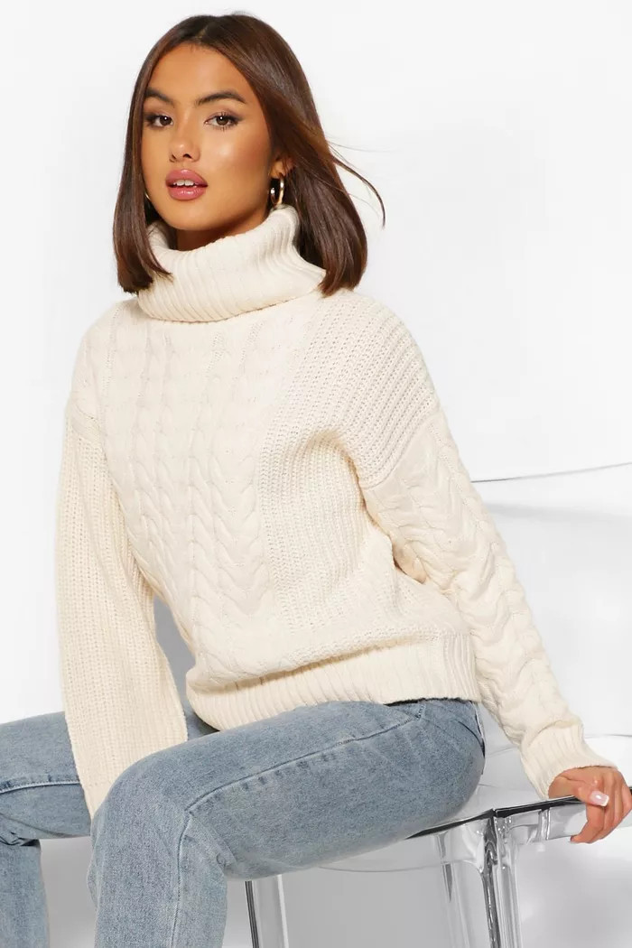 Cable Knitted Jumper | Boohoo.com (UK & IE)