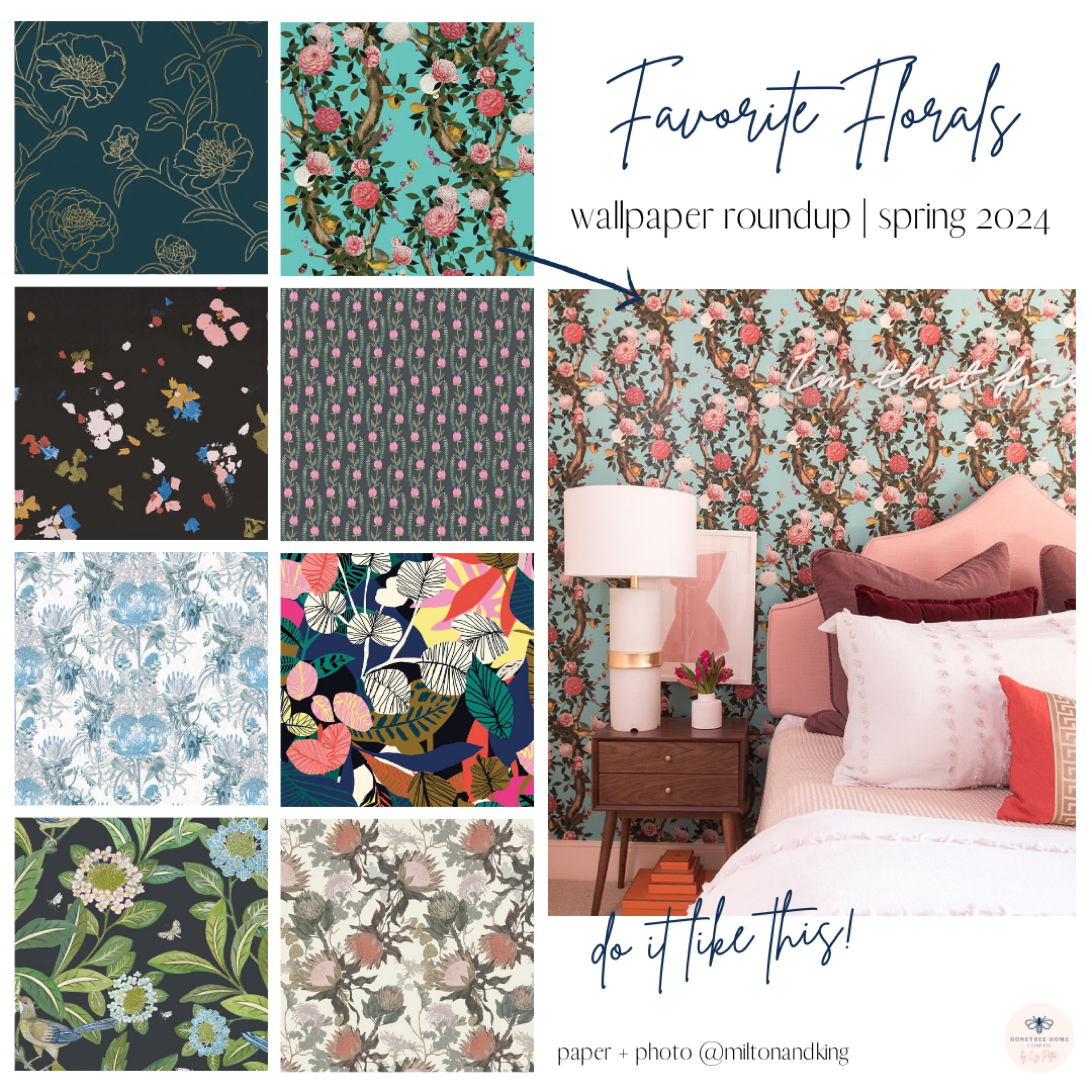 Bold or dainty, I like to think there’s a floral wallpaper print out there for everyone! Balance the feminine pattern with a dark background and painted mouldings. 

#LTKhome