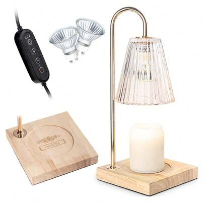 Marycele Candle Warmer Lamp, Electric Candle Lamp Warmer, Gifts For Mom, Bedroom Home Decor Dimmable Wax Melt Warmer For Scented Wax With 2 Bulbs, Jar | SHEIN