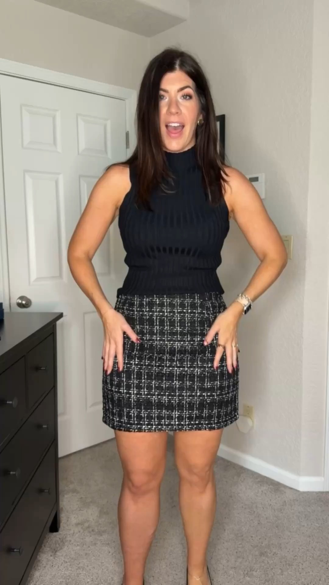 In a medium mock neck top Large tweed skirt

Under $50 workwear, midsize workwear, office outfit, business casual outfits, chic office looks, professional style, midsize fashion inspo, everyday work outfits, office outfit, affordable workwear, work to weekend looks, affordable workwear, tweed skirt, tweed, trending 

#LTKMidsize #LTKWorkwear #LTKootd