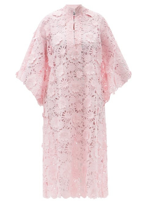 La Vie Style House - No. 400 Guipure-lace Kaftan - Womens - Light Pink | Matches (US)