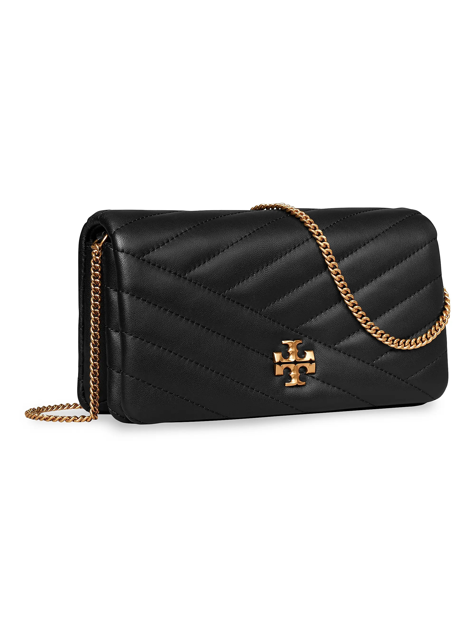 Tory Burch Kira Chevron Leather Chain Wallet | Saks Fifth Avenue | Saks Fifth Avenue