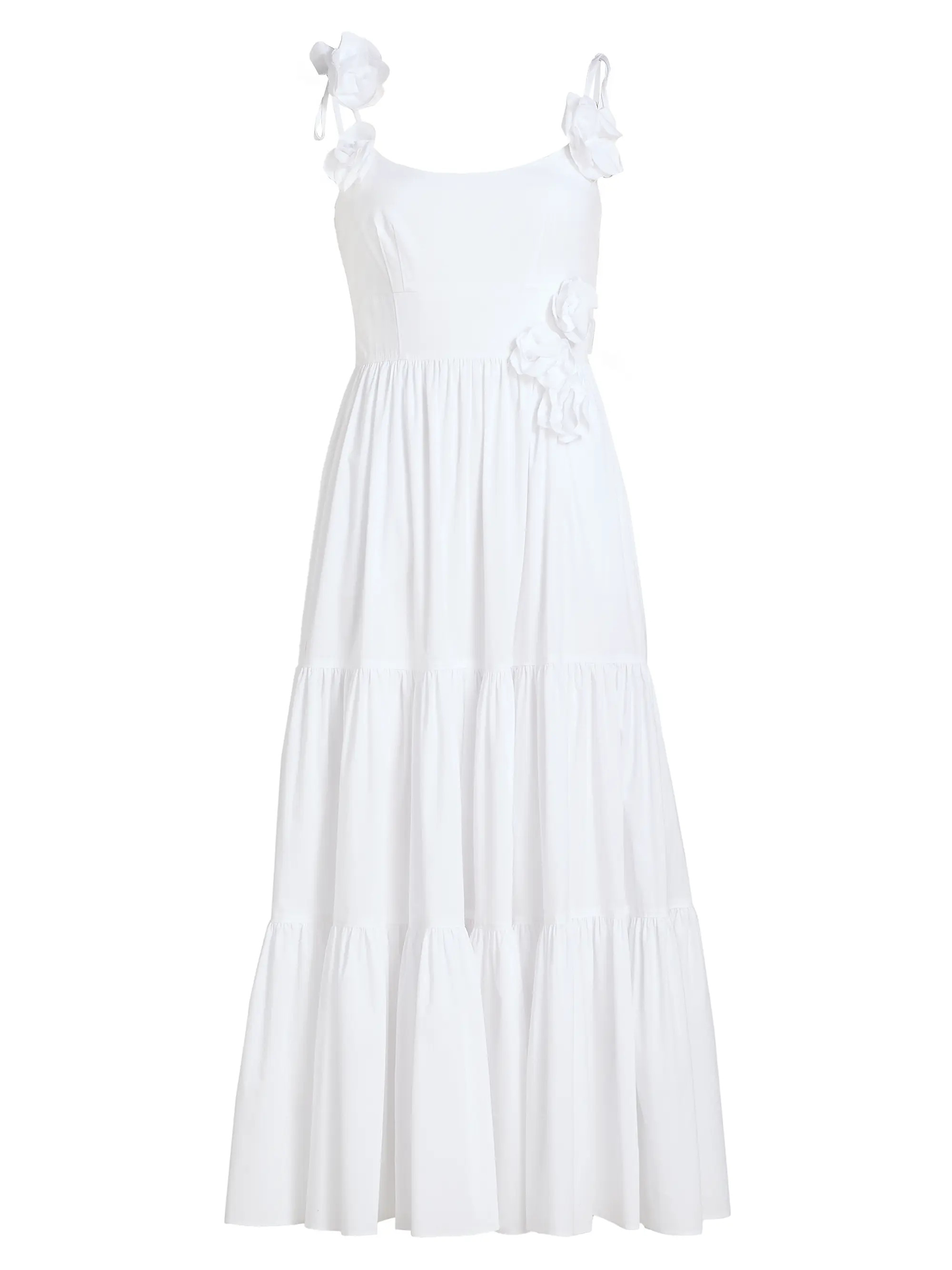 Cinq à Sept Kael Embellished Cotton-Blend Tiered Midi-Dress | Saks Fifth Avenue | Saks Fifth Avenue