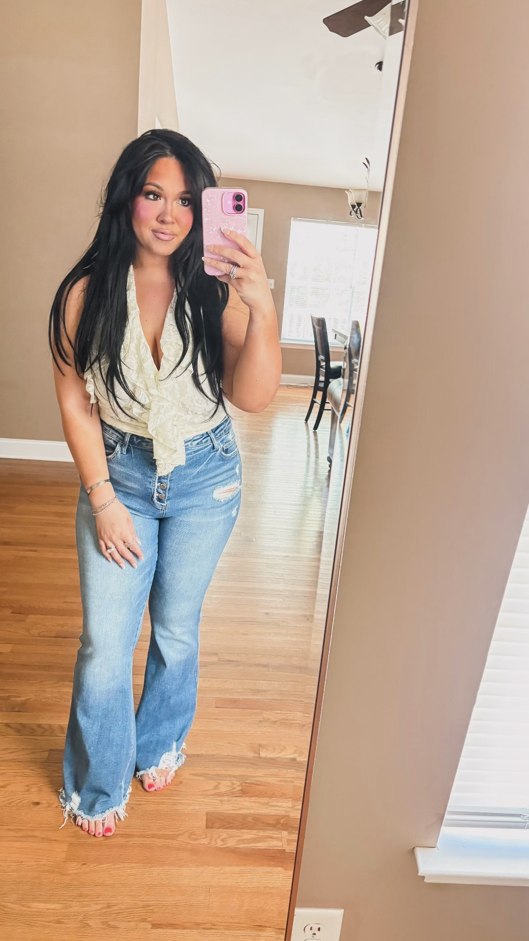 Love this top from VICI wearing XL it’s so cute I love the lace halter top

#LTKootd #LTKMidsize