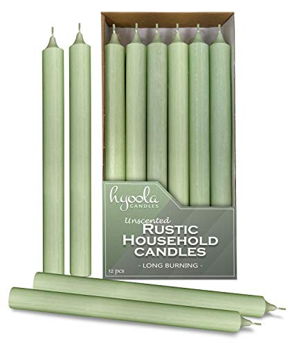 Hyoola 10 Inch Dinner Candles - 12 Pack - Light Green Tall Candles - Unscented Rustic Candles - L... | Amazon (US)