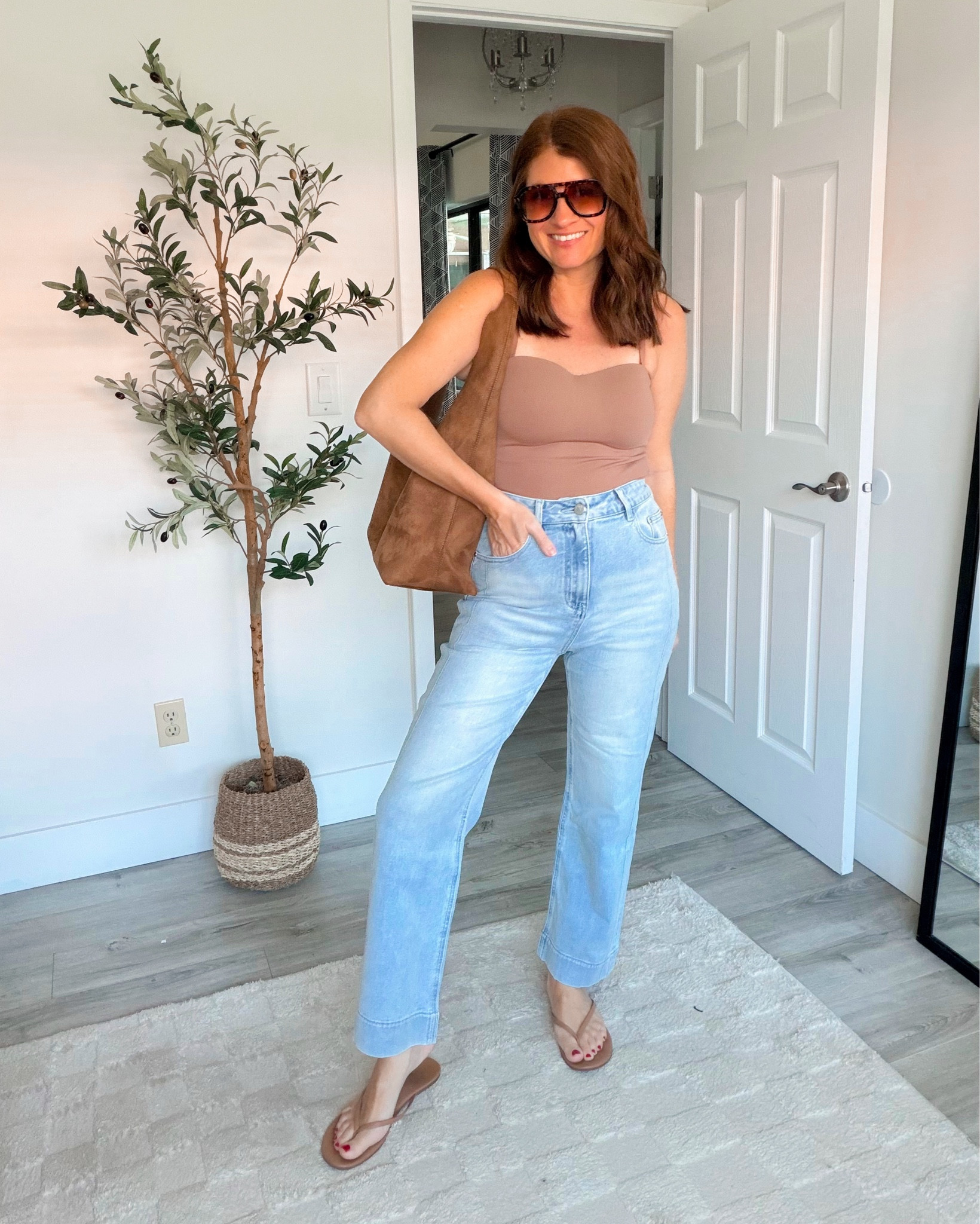 Spring style just got EASY 🤍 this Amazon combo is one of those outfits you’ll reach for on repeat!

These comfy jeans are that perfect relaxed fit (so flattering 🙌) and this cami… obsessed is an understatement. Built-in bra WITH cups, double lined, insanely soft, it’s giving effortless and put together without even trying! Looks designer! 

✨ 10% Code for bra ：BRA10TOP（Valid：3.30-4.19）
✨10% Code for jeans：CROP10PANTS （Valid：3.30-4.19）


Wearing:
- medium in the top
- size 4 in the jeans

Follow @styledinasnap_ for more easy outfit ideas you’ll actually wear on repeat

Would you wear this for a casual day out or dress it up with heels? 👀

#amazonfashion #amazonfinds @lehoba_official   @sgivl.official

#LTKSeasonal #LTKOver40