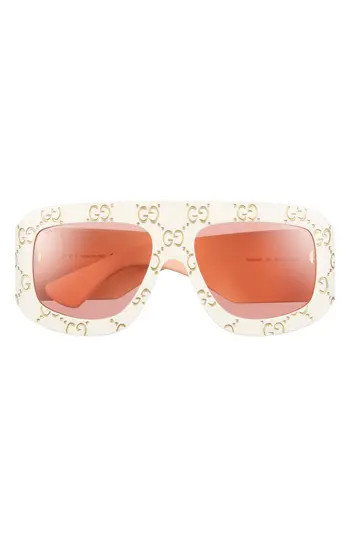 Gucci 59mm Shield Wrap Sunglasses in Ivory Orange at Nordstrom Rack | Nordstrom Rack