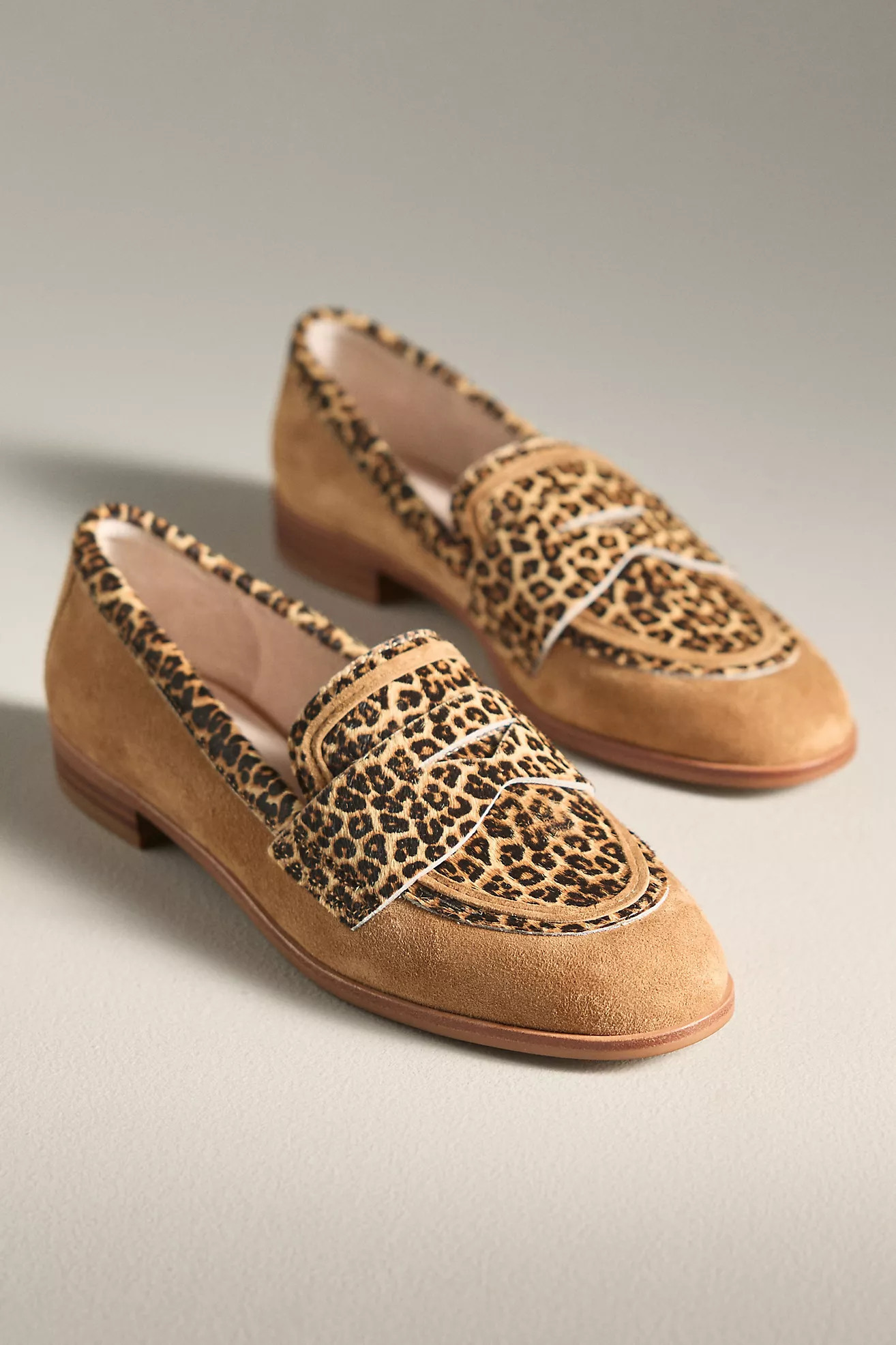 Cecelia New York Kali Suede Leopard-Print Loafers | Anthropologie (US)