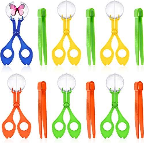 12 Pieces Fine Motor Skill Toys Includes 6 Handy Scoopers 6 Jumbo Tweezers Bug Insects Catcher Backy | Amazon (US)