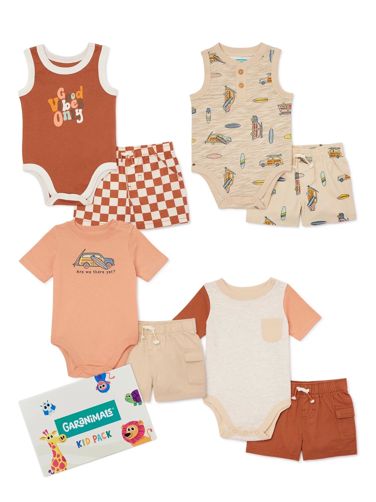 Garanimals Baby Boys Mix & Match Outfit Kid-Pack, 8-Piece, Sizes 0-24M | Walmart (US)