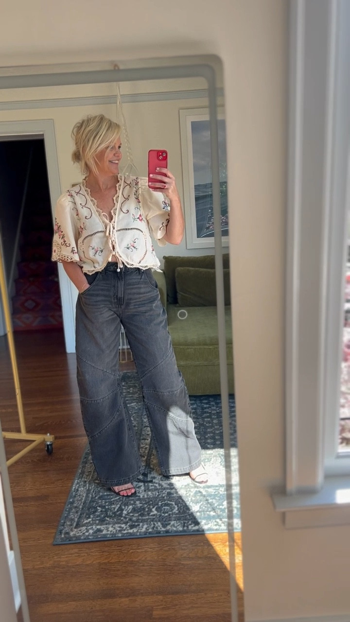 Try edgier denim with a feminine top 😉

These are a 27 and medium top 

#LTKStyleTip #LTKVideo