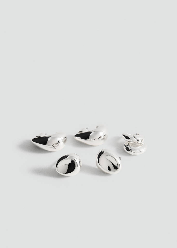 Combined earring set silver - Woman - One size - MANGO | MANGO (UK)