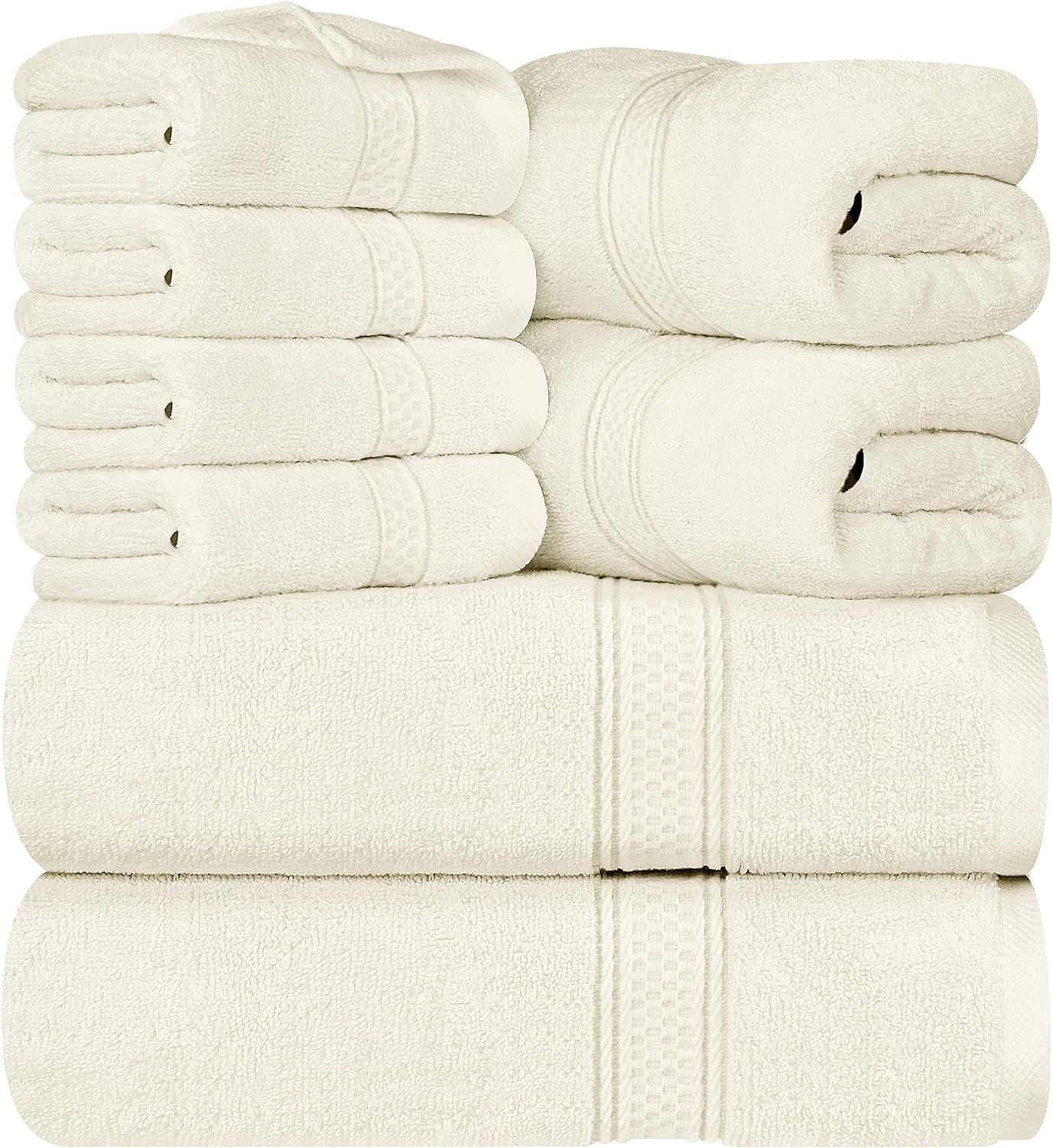 Utopia Towels 8-Piece Premium Towel Set, 2 Bath Towels, 2 Hand Towels, and 4 Wash Cloths, 600 GSM... | Amazon (US)