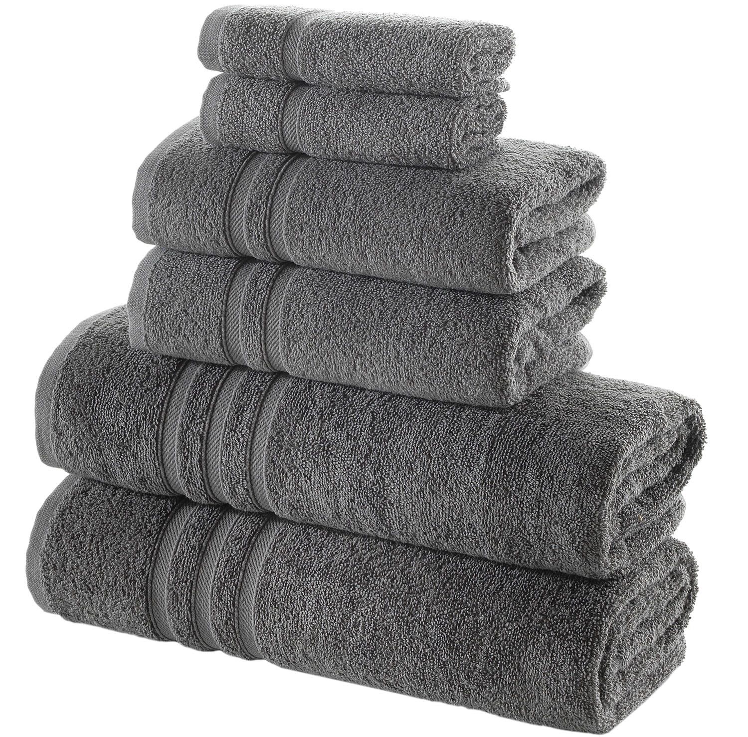 Hammam Linen Grey 6 Pack Bath Linen Sets for Bathroom Original Turkish Cotton Soft, Absorbent and... | Walmart (US)