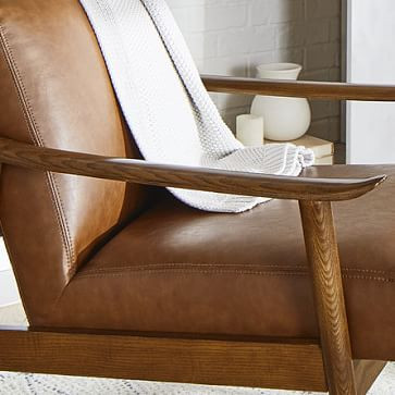 Mid-Century Leather Show Wood Chair | West Elm (US)