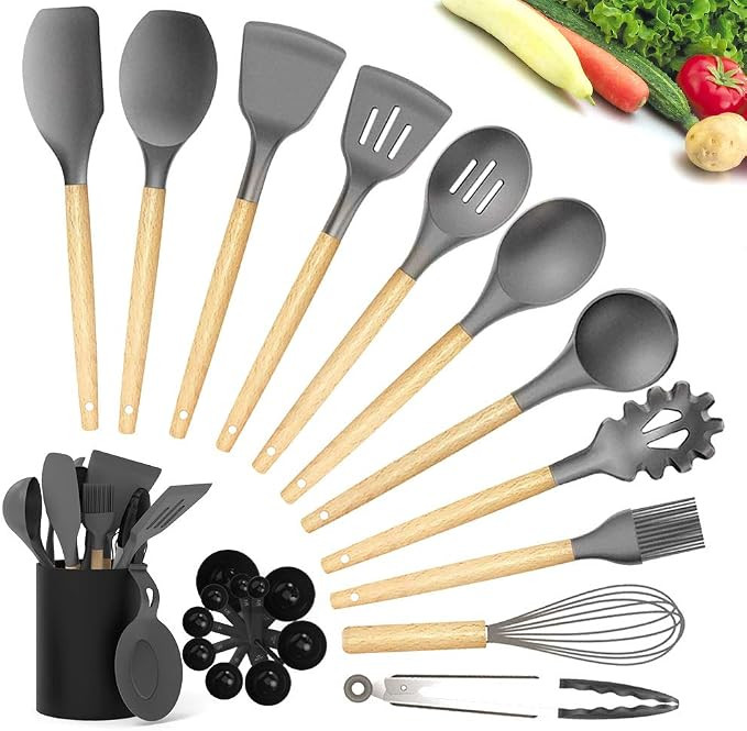 Kitchen Utensil Sets, CIYOYO 23Pcs Silicone Cooking Utensils Set with Holder for Nonstick Cookwar... | Amazon (US)
