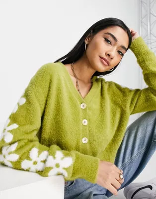 Levi's audrey cozy cardigan in green | ASOS (Global)