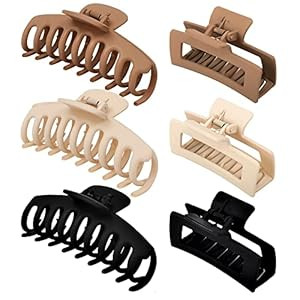 79Style 6pcs Big Hair Claw Clips Neutral Colors Hair Clips For Women 4.3 Inch Claws Clips For Thi... | Amazon (US)