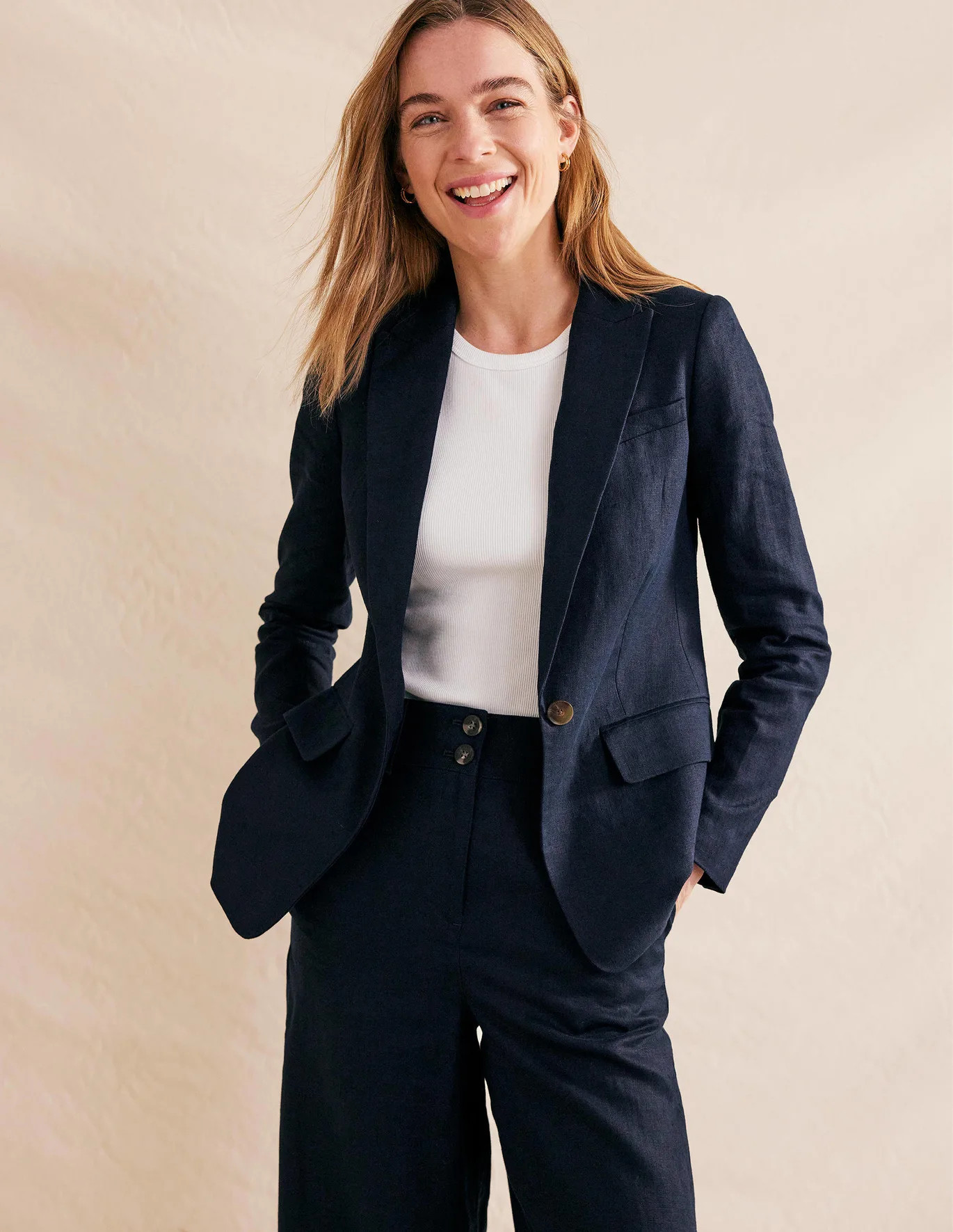 Linen Longline Blazer | Boden (US)
