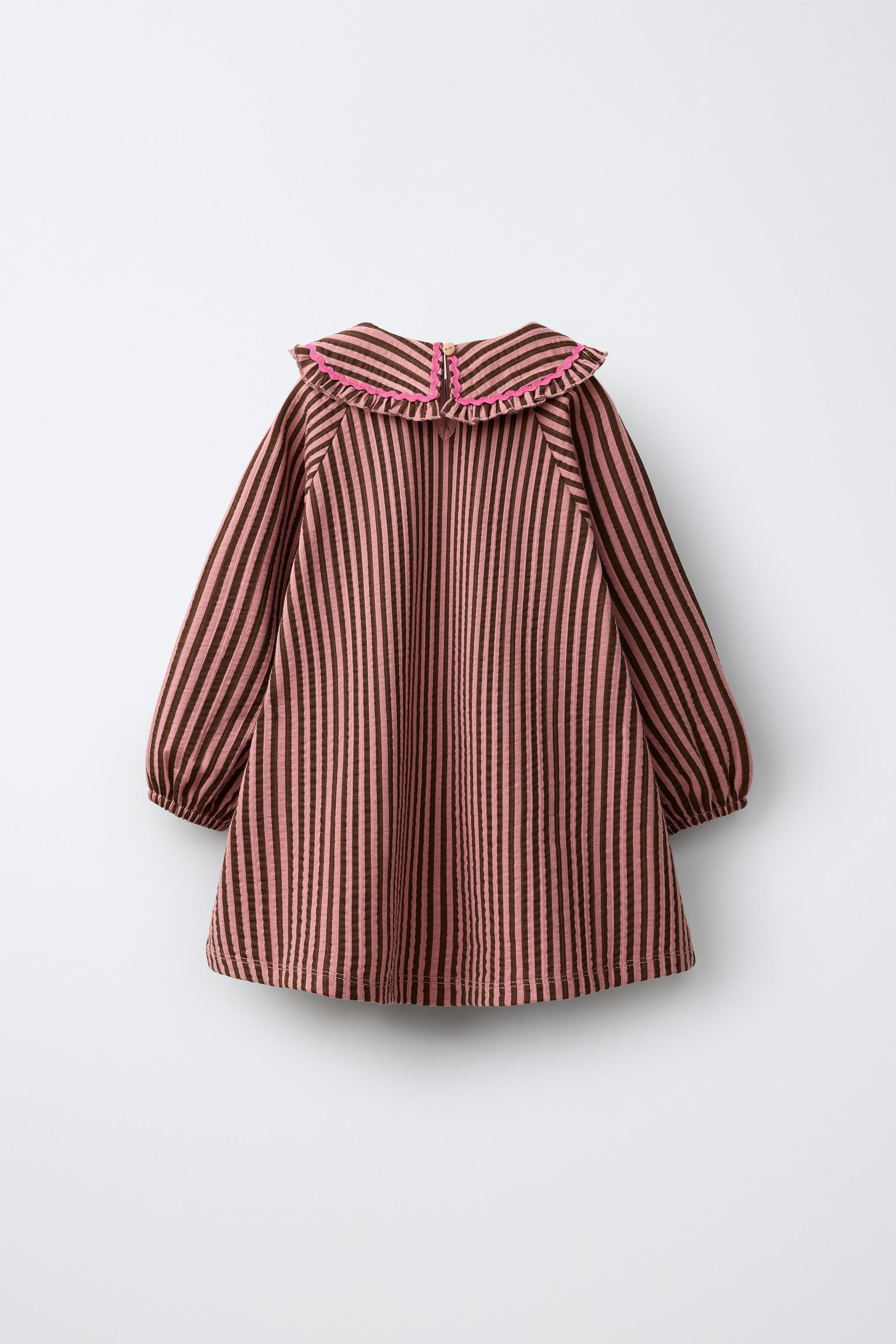 STRIPED DRESS WITH PETER PAN COLLAR | Zara UK
