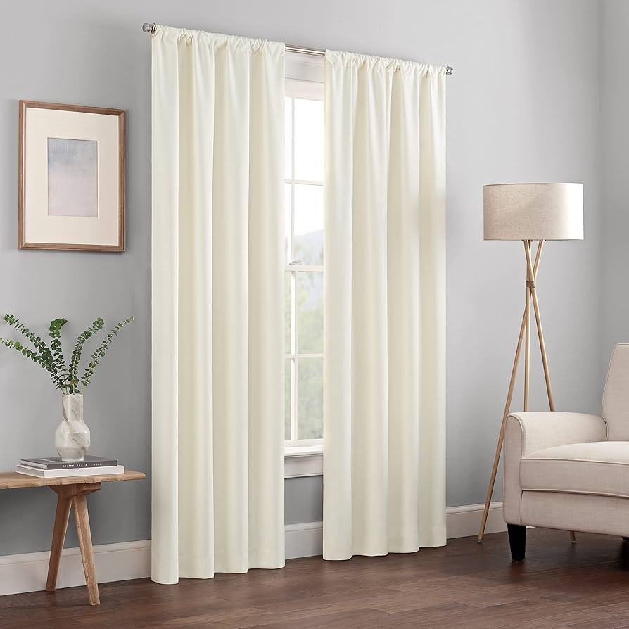 ECLIPSE Kendall Modern Blackout Thermal Rod Pocket Window Curtain for Bedroom or Living Room (1 P... | Amazon (US)