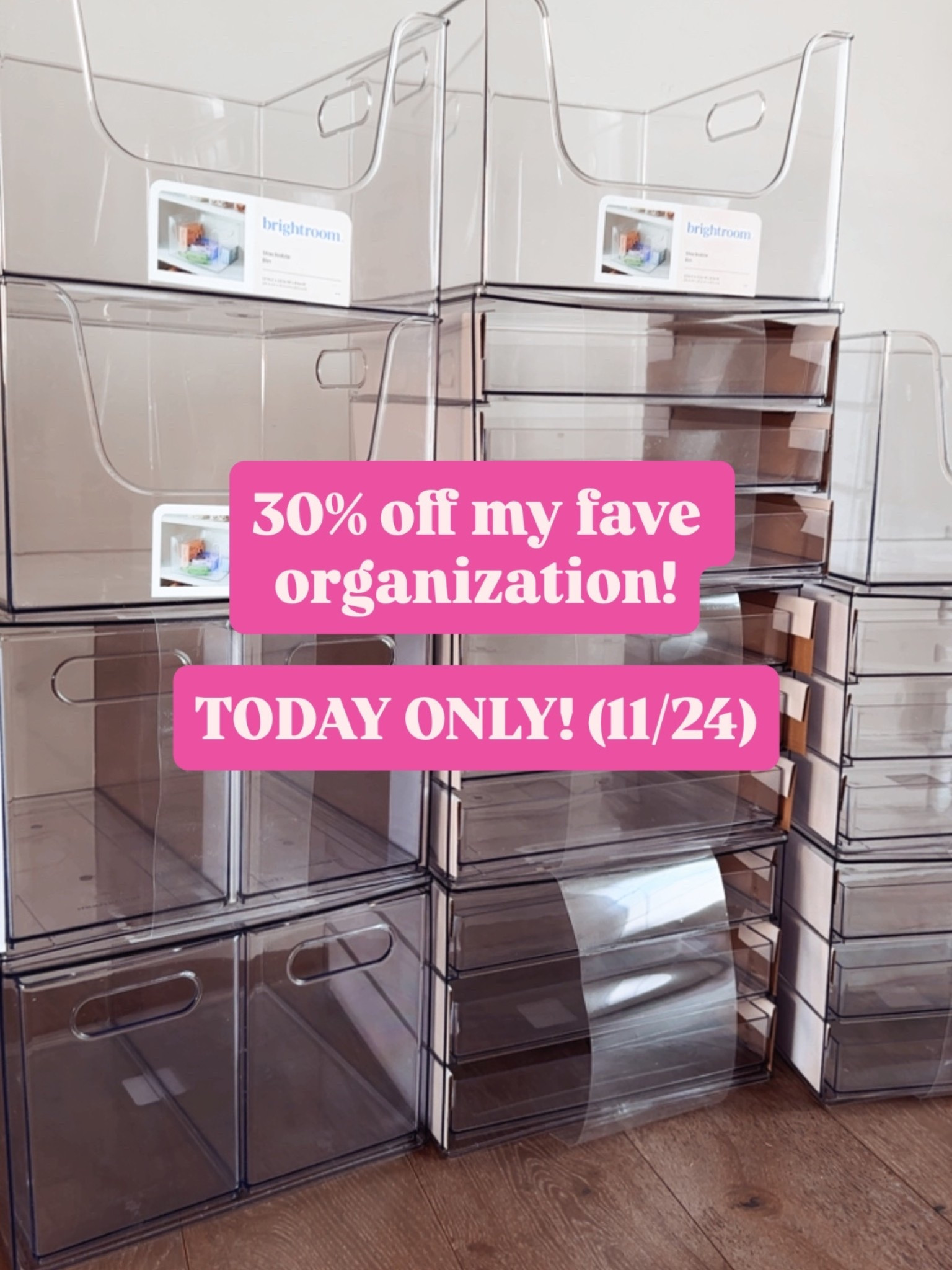 amazing one-day sale on my fave acrylic home organization bins & drawers! #homeorganization 

#LTKSaleAlert #LTKHome