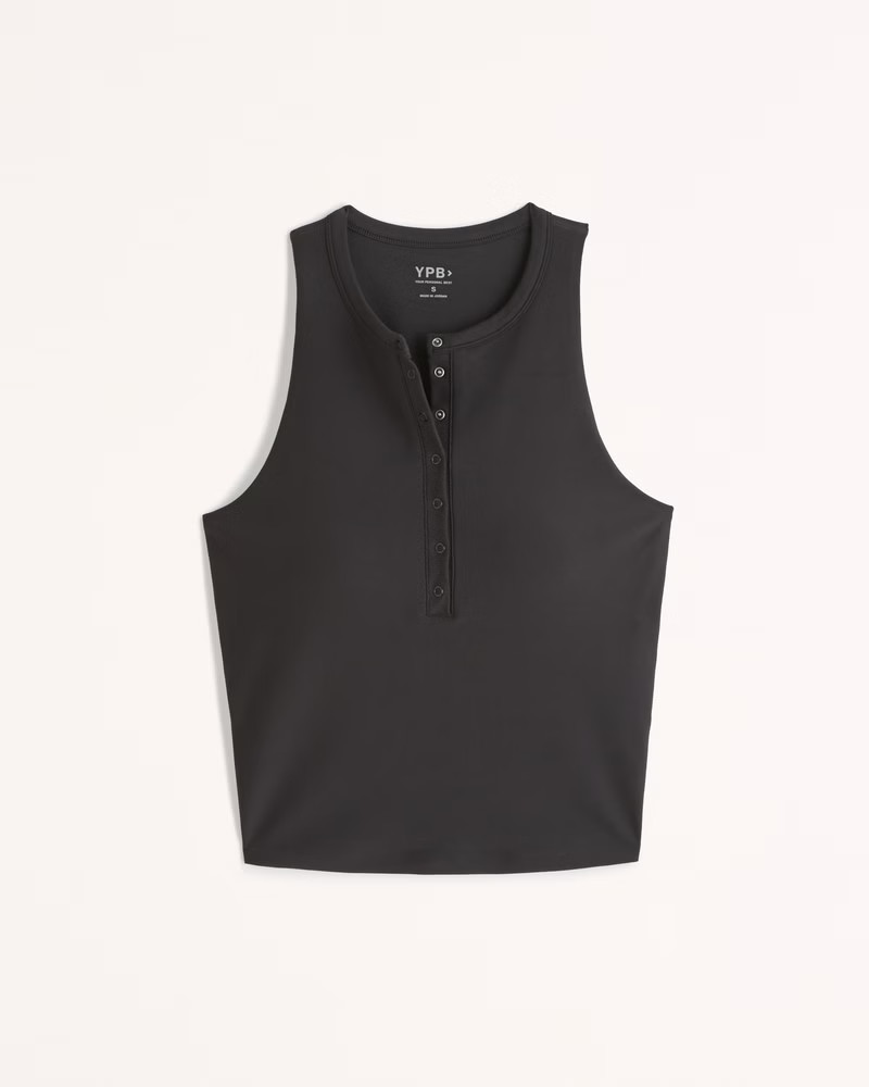 YPB sculptLUX Waist-Length Plunge Henley Slim Tank | Abercrombie & Fitch (US)