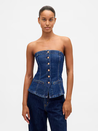 Denim Strapless Crop Vest | Gap (US)
