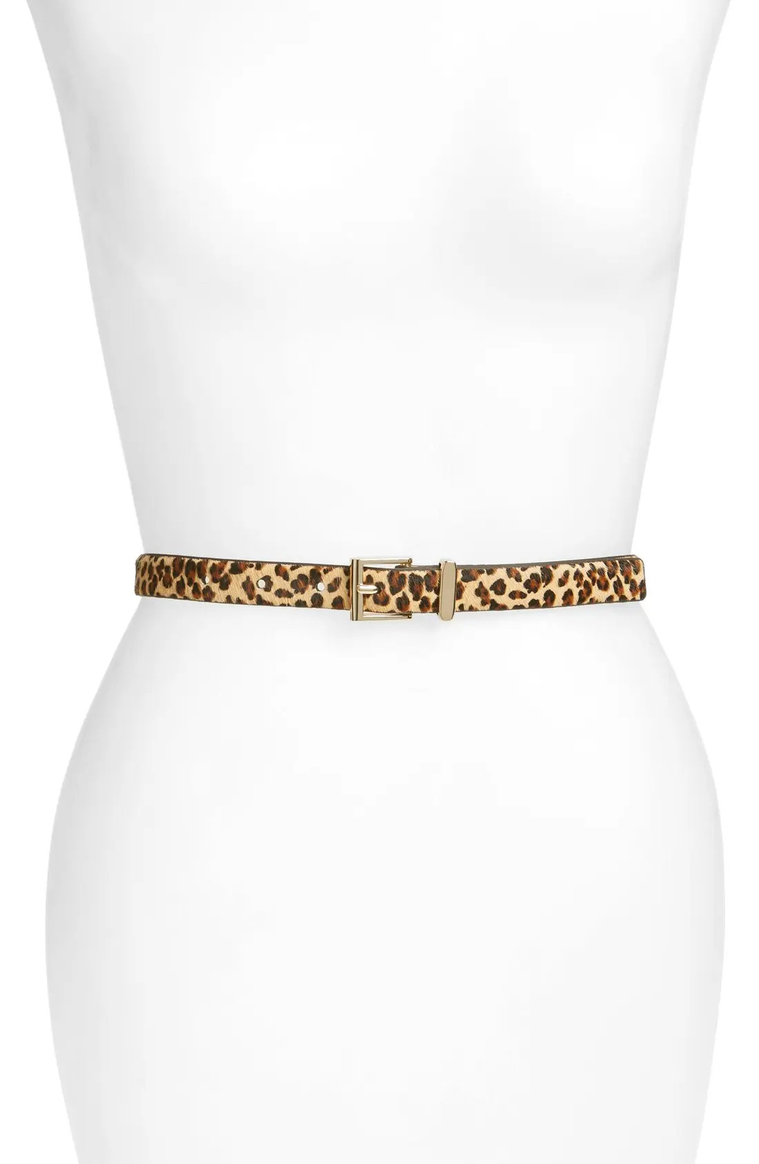 Women's Halogen Square Keeper Calf Hair Belt, Size Small - Leopard | Nordstrom