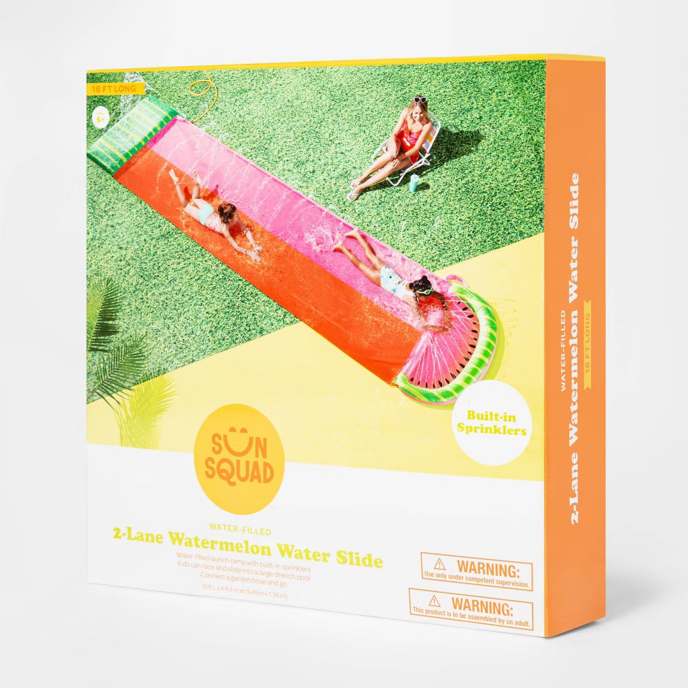 Watermelon Aqua Ramp Double Water Slide - Sun Squad | Target