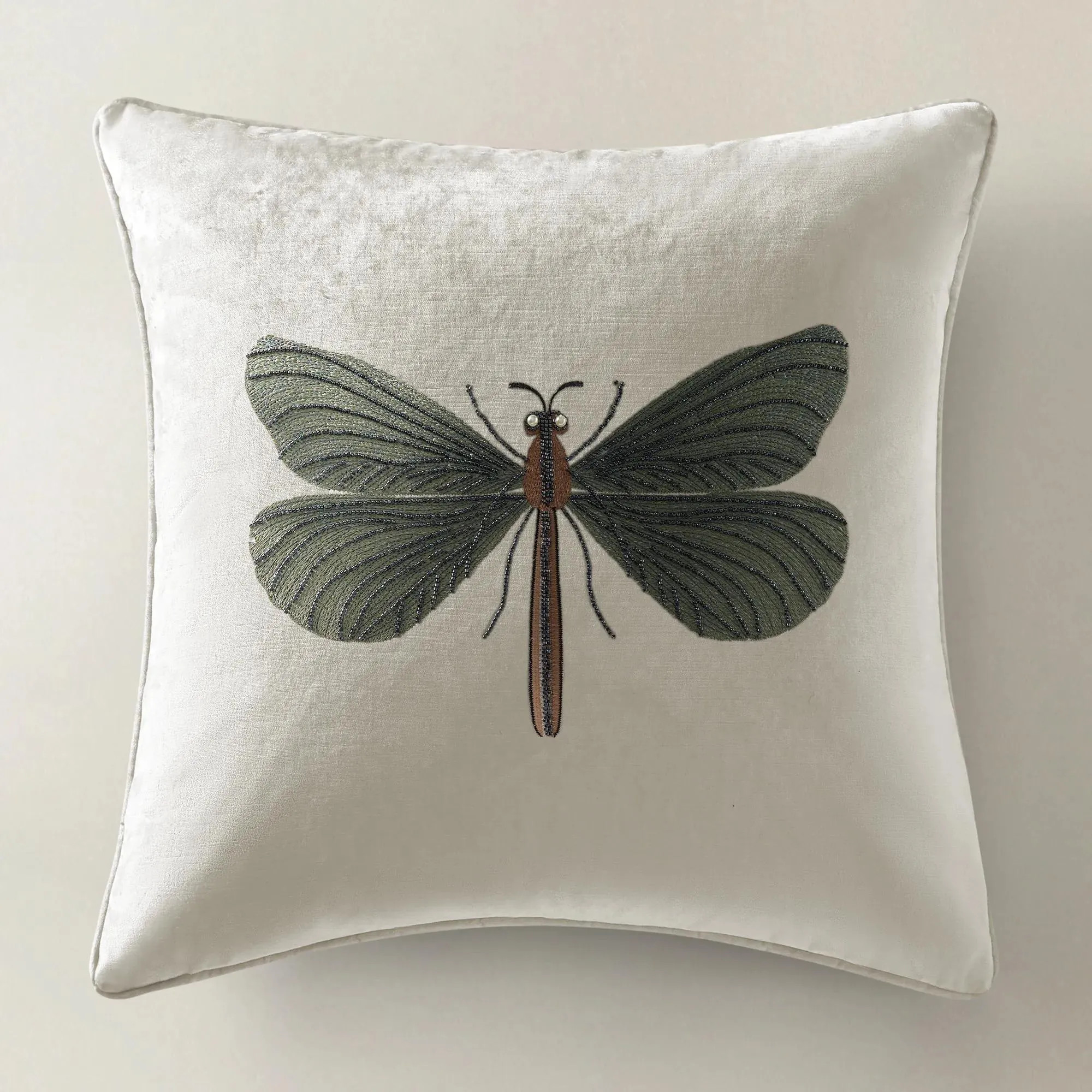 Beaded Dragonfly Pillow - 20" | Z Gallerie