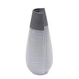 Howard Elliot Rolled Medium Two Toned Gray and White Vase, Elegant Rustic Modern Decorative Ceramic  | Amazon (US)