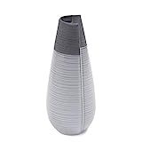 Howard Elliot Rolled Medium Two Toned Gray and White Vase, Elegant Rustic Modern Decorative Ceramic  | Amazon (US)