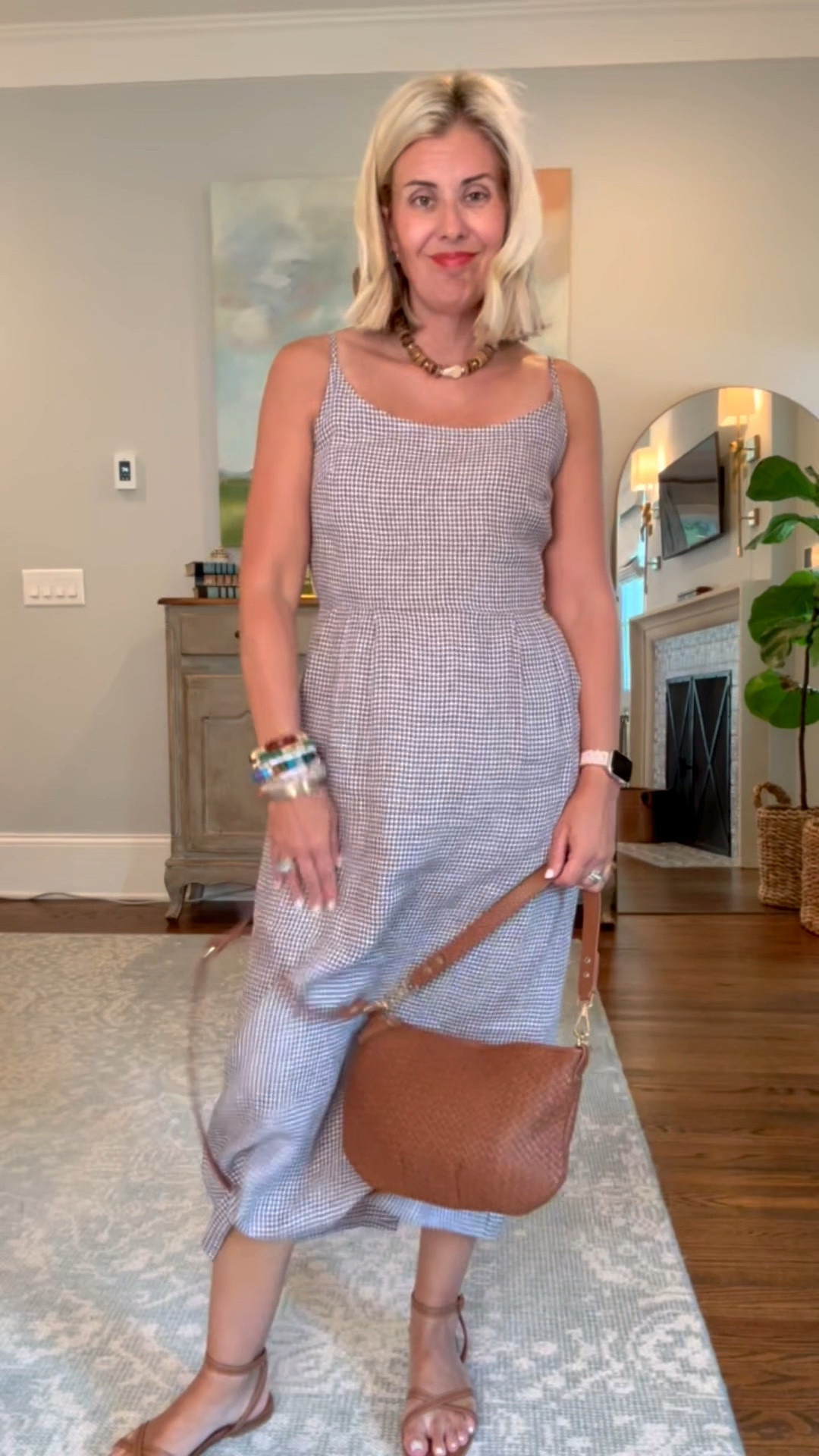 Neutral dress perfection…just add pops of color in your jewels! I’m wearing a small dress XS and 8 sandals tts. 

Codes:
Allie + Bess - Catherine20
Erin McDermott- mixandmatch for 25% off my necklace 
#LTKTravel #LTKWorkwear #LTKootd
