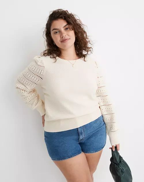 Bobble-Sleeve Pullover Sweater | Madewell