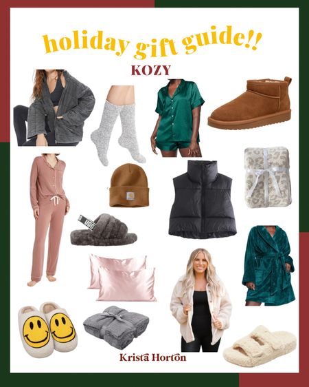Shop my very kozy gift guide!! 

#holidaygiftguide #giftguide #christmasgiftguide #slippers #quiltedjacket #pajamas #womensgiftguide #kozy #cozy #socks #womensrobe #puffer #beanie #silkpillowcases

#LTKHoliday #LTKSeasonal