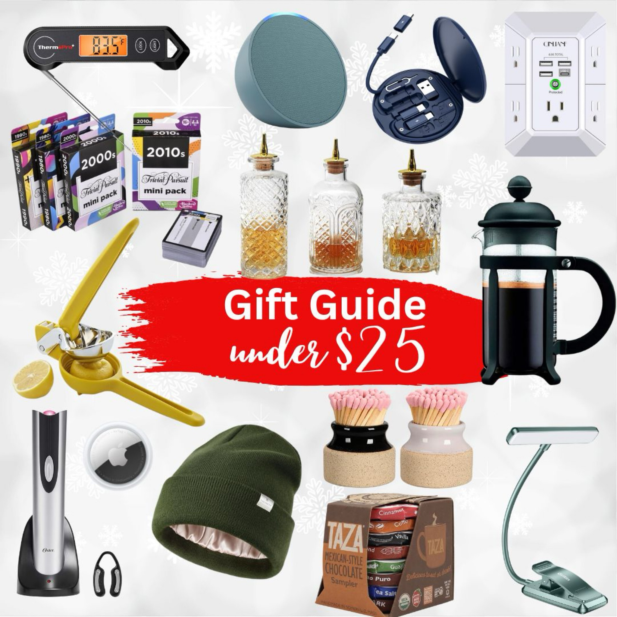 Stick to your budget with these gifts for under $25! Perfect for taking to a gift swap party or for gifting that hard-to-shop-for relative on your list. #LTKFindsUnder25 #christmasgifts 

#LTKHoliday #LTKGiftGuide #LTKSeasonal
